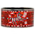 Hermès Brazalete ancho de esmalte rojo Hermes Roja Metal  ref.1224304