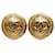 Chanel Gold CC Clip On Earrings Golden Metal Gold-plated  ref.1224309