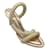 Alexandre Birman Beige / Goldmetallisches Aysha 85 Sandalen Golden Leinwand  ref.1225090