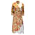 Autre Marque Gul Hurgel Red / Green Multi Floral Printed Belted Cotton Midi Dress Multiple colors  ref.1225095