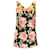 Paco Rabanne Brown / Rosafarbene Bluse mit V-Ausschnitt aus gemischter Seide und Samt mit Blumen- und Rosenmuster Mehrfarben Polyester  ref.1225119