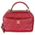 Bowling Mini bolsa de boliche Chanel Red Quilted Caviar Carry Around Vermelho Couro  ref.1225141