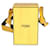 Baguette Fendi Bolsa Caixa Vertical Amarelo Vitello Fluffy Logo Couro  ref.1225226