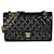 Bolsa Chanel Black Acolchoada Pele de Cordeiro Médio Clássico Forrado com Flap Preto Couro  ref.1225319