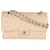 Timeless Borsa con patta classica foderata media Chanel Beige trapuntata caviale Pelle  ref.1225321