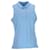 Polo feminino Tommy Hilfiger sem mangas de algodão elástico slim fit em algodão azul claro  ref.1225487
