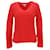 Tommy Hilfiger Damen-Pullover aus Rippstrick mit V-Ausschnitt und entspannter Passform Orange Baumwolle  ref.1225488
