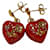 Louis Vuitton Orecchini a bottone cuore M66082 Rosso Metallo  ref.1225561