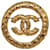 Broche Chanel Oro CC Dorado Metal Chapado en oro  ref.1225706