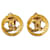 Chanel Gold CC Clip On Earrings Golden Metal Gold-plated  ref.1225714