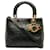 Dior Cuir d'agneau moyen noir Cannage Lady Dior  ref.1225733