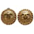 Chanel Gold CC Clip On Earrings Golden Metal Gold-plated  ref.1225746