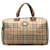 Burberry Brown Haymarket Check Travel Bag Beige Leather Cloth Pony-style calfskin Cloth  ref.1225748