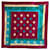 Lanvin-Seidenhalstuch 70/80s burgunderrote geometrische Muster, Türkis, Beige, Pfauenblau Bordeaux  ref.1225760