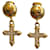 Autre Marque Clip-on earrings with rhinestone cross 90s Agatha gold metal White Golden  ref.1225761