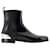 Metal Heel Ankle Boots - Alexander McQueen - Leather - Black/silver Pony-style calfskin  ref.1225836