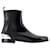 Metal Heel Ankle Boots - Alexander McQueen - Leather - Black/silver Pony-style calfskin  ref.1225886