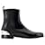 Metal Heel Ankle Boots - Alexander McQueen - Leather - Black/silver Pony-style calfskin  ref.1225889