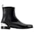 Metal Heel Ankle Boots - Alexander McQueen - Leather - Black/silver Pony-style calfskin  ref.1225893