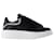 Oversized Sneakers - Alexander McQueen - Leather - Black/silver Pony-style calfskin  ref.1225934