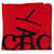 Gucci Sciarpa rossa con stampa logo Rosso Modale  ref.1226005