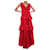 Needle & Thread Robe à volants en maille rouge foncé - taille UK 4 Polyester  ref.1226024