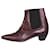 Céline Burgundy boots with gathered detail at toe - size EU 38 Dark red Leather  ref.1226034