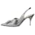 Christian Louboutin Black striped pointed toe slingback bow heels - size EU 37 Leather  ref.1226043