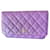 Chanel wallet on chain Purple Leather  ref.1226300