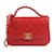 Trendy CC CHANEL Handtaschen Trendiger CC-Griff oben Rot Leinen  ref.1226981