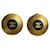 Chanel Aretes Negro Dorado Gold hardware  ref.1227414