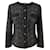 Chanel Veste en tweed noire avec logo super rare  ref.1227474