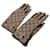 Gucci Monogramm-Canvas-Leder-Damen-Horsebit-Handschuhe, Größe 7.5 M Braun  ref.1227725