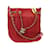 Chanel Bolso CC de piel plisada con cordón Roja Cuero  ref.1227738