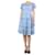 Prada Blue off-shoulder pleated midi dress - size UK 10 Cotton  ref.1227756