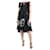 Fendi Vestido negro de raso con bordado floral - talla UK 12 Viscosa  ref.1227815