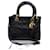 Bolsa de couro Dior Lady Dior com alça transversal Preto  ref.1227835
