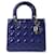 Dior Bleu Medium Verni Cannage Lady Dior Cuir Cuir vernis  ref.1227851