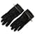 Schwarze Chanel-Handschuhe aus Lammleder mit CC-Kettengliedern  ref.1227867