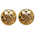 Chanel Gold CC Clip On Earrings Golden Metal Gold-plated  ref.1227892