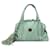 MCM sac à main en cuir avec poignée turquoise clair + pendentif pompons  ref.1228161