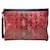 Estuche MCM Estuche tipo clutch Bolso con estampado de logotipo Aspecto de reptil Pochette rosa para Mac Book Air  ref.1228165