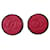 Chanel clipes de orelha femininos com logotipo de couro vermelho em brincos redondos  ref.1228172