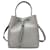 MCM 2Way Bucket Bag Silber Metallic Beuteltasche Medium Umhängetasche Tasche Leder  ref.1228182