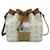 MCM 2Way Shoulder Bag Bucket Drawstring Drawstring Bag Small White Lion  ref.1228190