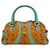 MCM Handbag Boston Bag Cognac Light Turquoise Bag Heritage Handle Bag Logo  ref.1228196