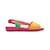 Céline Tamanho de sandálias vintage multicolor Celine couro slingback 38.5 Multicor  ref.1228427