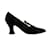 Chanel negro vintage 1993 Tamaño de los zapatos de tacón CC de terciopelo 39.5  ref.1228428