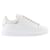 Oversized Sneakers - Alexander Mcqueen - Leather - White/silver Pony-style calfskin  ref.1228615