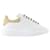 Oversized Sneakers - Alexander Mcqueen - Leather - White/camel Pony-style calfskin  ref.1228683